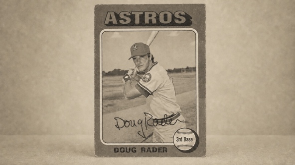 A sepia-toned Doug Rader Houston Astros baseball card